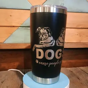 20-30oz Dogs, Cause People Suck tumbler. Laser Engraved. Customizable name/s. 2 sizes/ 3 colors available. Bottles Water Bottles Drinkware