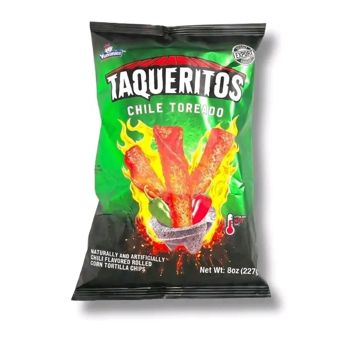 Taqueritos Chile Toreado Flavor Snack - 22g Bag of Spicy Crunchy Chips for a Bold Taste Experience