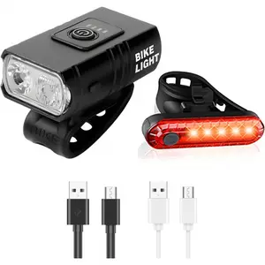 Bicycle Light Set (front Lamp + Rear Lamp), High Visibility Bike Lights, Durable Cycling Accessories, Perfect for Night Rides