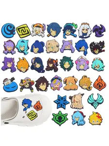 34pcs Cartoon Adventure Game Series PVC Shoe Accessories Wristbands Slippers Decorations DIY Creative Shoe Parts