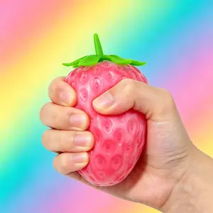 Stress relieving and light changing strawberry kneading and music changing large strawberry stress relieving toy, suitable for classroom gifts, birthday parties, Mother's Day, Children's Day, Thanksgiving, Christmas and other holidays to give as gifts.