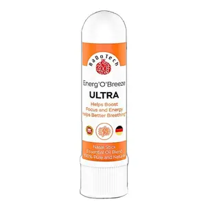 RaDoTech Energ'O'Breeze Aroma Inhaler Ultra - Uplifting Aroma Blend for Focus Energy & Daily Motivation - Pocket Friendly & Natural Essential Oil Nasal Stick for Improved Focus & Productivity