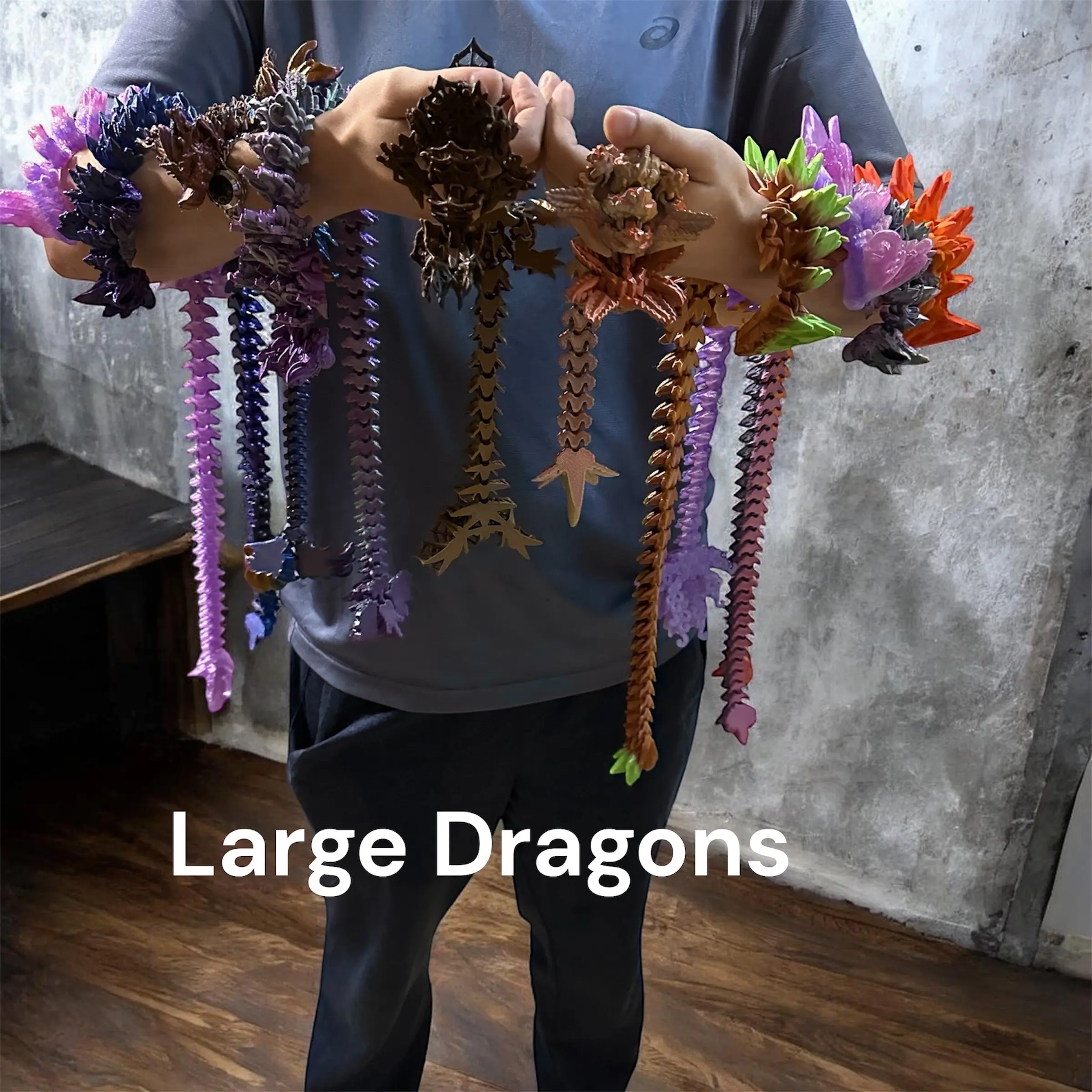 3D Printed Large Dragon Variety Surprise Color Fidget Gift Toy ADHD Creative Decoration, Statue, Decorating, Multicolor, Design, Unique, Great Gift, Stress Relief Toy