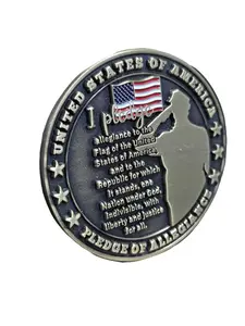 UNITED STATES PLEDGE OF ALLIGENCE METAL EMBLEM - ANTQUIE GOLD 1.5 INCHES - 3MVHB