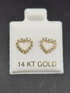 14K Gold Earrings - Hearts