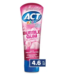ACT Kids Anticavity Fluoride Toothpaste 4.6 oz. Bubble Gum Blowout Oral Daily