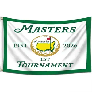 Masters Tournament Golf 2026 Flying Flag – HSF with 4 Brass Grommets for Man Cave Wall Indoor Outdoor Room Decoration Bedroom College Dorm and Garage Banner