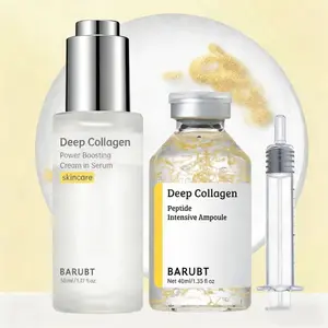 A Set of Two Items, Featuring a Deep Collagen Peptide Facial Serum And a Hydrating Essence. It Contains Palmitoyl Pentapeptide And Acetyl Hexapeptide, Providing Moisture, Firming The Skin, And Improving Uneven Skin Tone, Suitable for All Sk