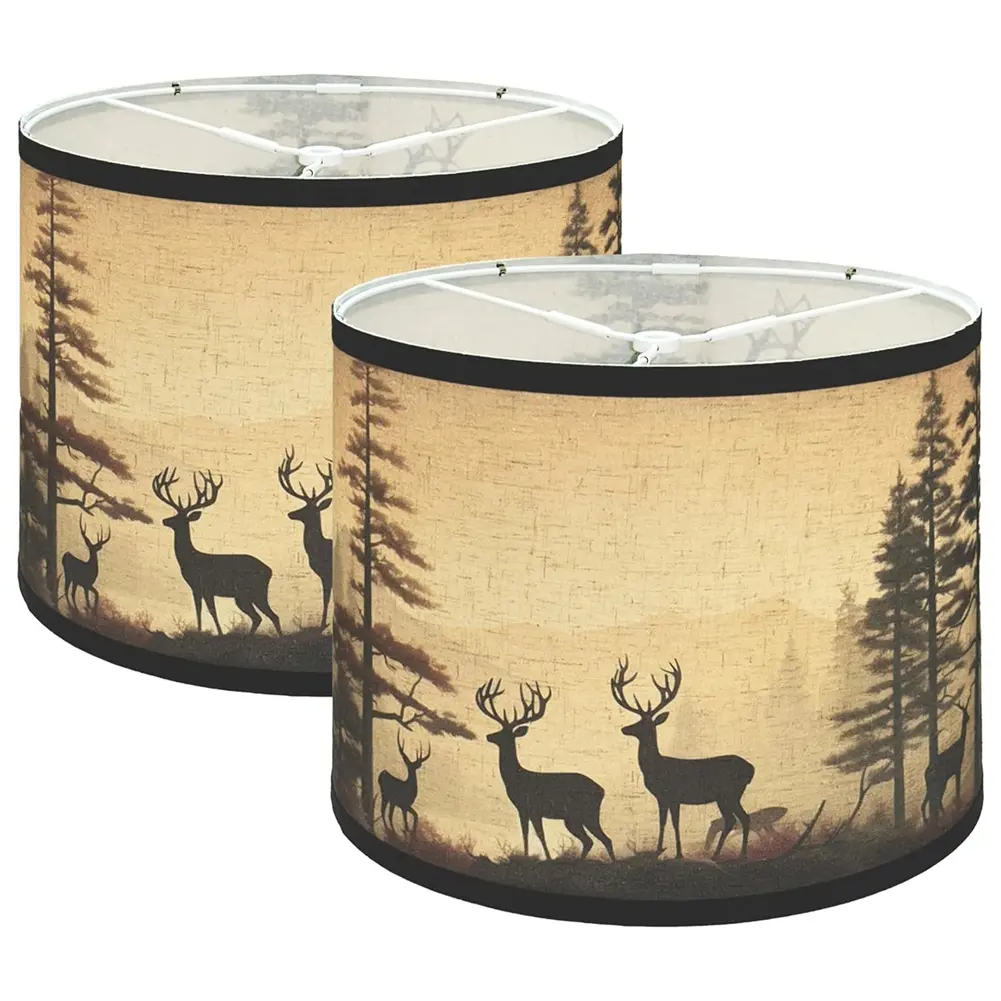 Lamp Shades Set of 2,Fabric Lampshades with Deers for Table Lamps,Floor Lamps,Replacement Lampshades Lamp Shades Set of 2,Fabric Lampshades with Deers for Table Lamps,Floor Lamps,Replacement Lampshades