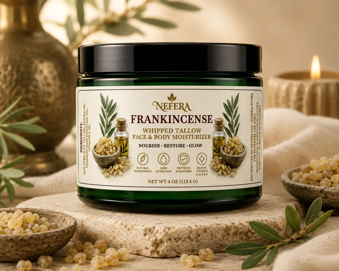 NEFERA Frankincense Whipped Tallow Moisturizer (4 oz)
