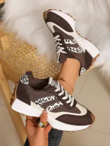 Women's Sporty Shoes, Spring & Fall Elegant Fashion Casual Round Toe Low Top Lace-Up Thick Sole Outdoor Running Shoes, Running Sports Shoes