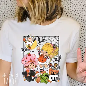 Rainbow Bright Brite Halloween Shirt, Halloween Graphic Design, 90s Halloween Shirt, Strawberry Shortcake