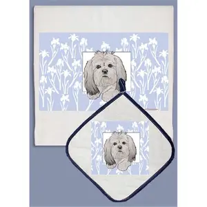212 MAIN Lhasa Apso Kitchen Dish Towel and Pot Holder Set, Absorbent Home Care Supplies, Ideal Gift for Kitchen Enthusiasts