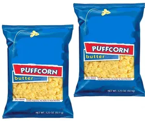 EDVENDING Butter Puffcorn Snacks Oven Baked No Hulls 3.25 oz 2 Pack Perfect for Sharing On-the-Go Oven Baked Delight No Hassle Snack Popcorn Buttery Caramel Corn
