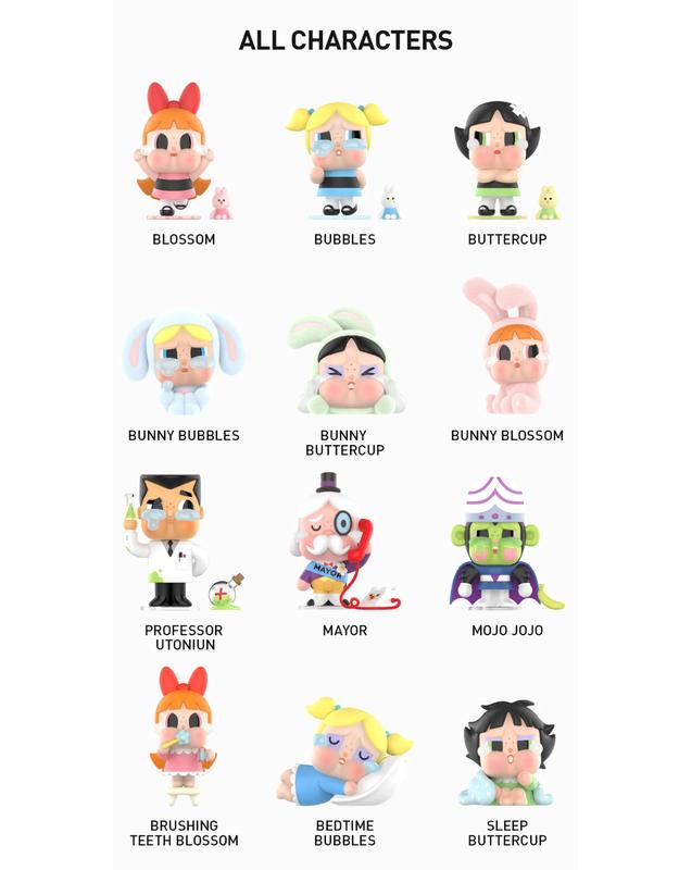 Pop Mart CryBaby x Powerpuff Girls Figures Single Blind Box Authentic Collectible Cute Gift Trending Rare Limited Collection Brand New Unopened
