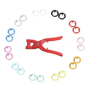 9.5mm Colorful Five-Claw Buckle Set, Solid Hollow Metal Snap Buttons, Sewless Clothing Shoe Hat Replacement Accessories