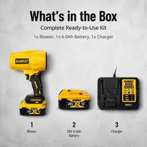 DEWALT 20V MAX 6.0Ah Cordless Blower–Clean jobsite debris, clear leaves in yard work, dust off workspaces. Cordless freedom for construction & landscaping. #dewalt #leafblower #yardwork #cleaningmotivation #construction #landscaping #cordless #toughwork
