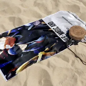 1 piece Magic and Muscle Mashle Action Fantasy Anime themed beach towel - Oversized comfortable flannel sofa blanket, suitable for beds and sofas, modern geometric pattern design, all-season use, digital printing, 100% polyester material, machine