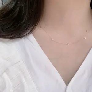 14k Real Gold Moissanite Necklace for Women