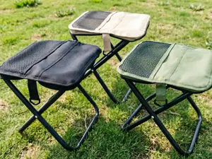 Outdoor Portable Folding Stool – Space Saving Foldable Chair for Camping, Fishing, Hiking & Travel, Lightweight Sturdy Construction, Easy to Carry Compact Seat for All Occasions
