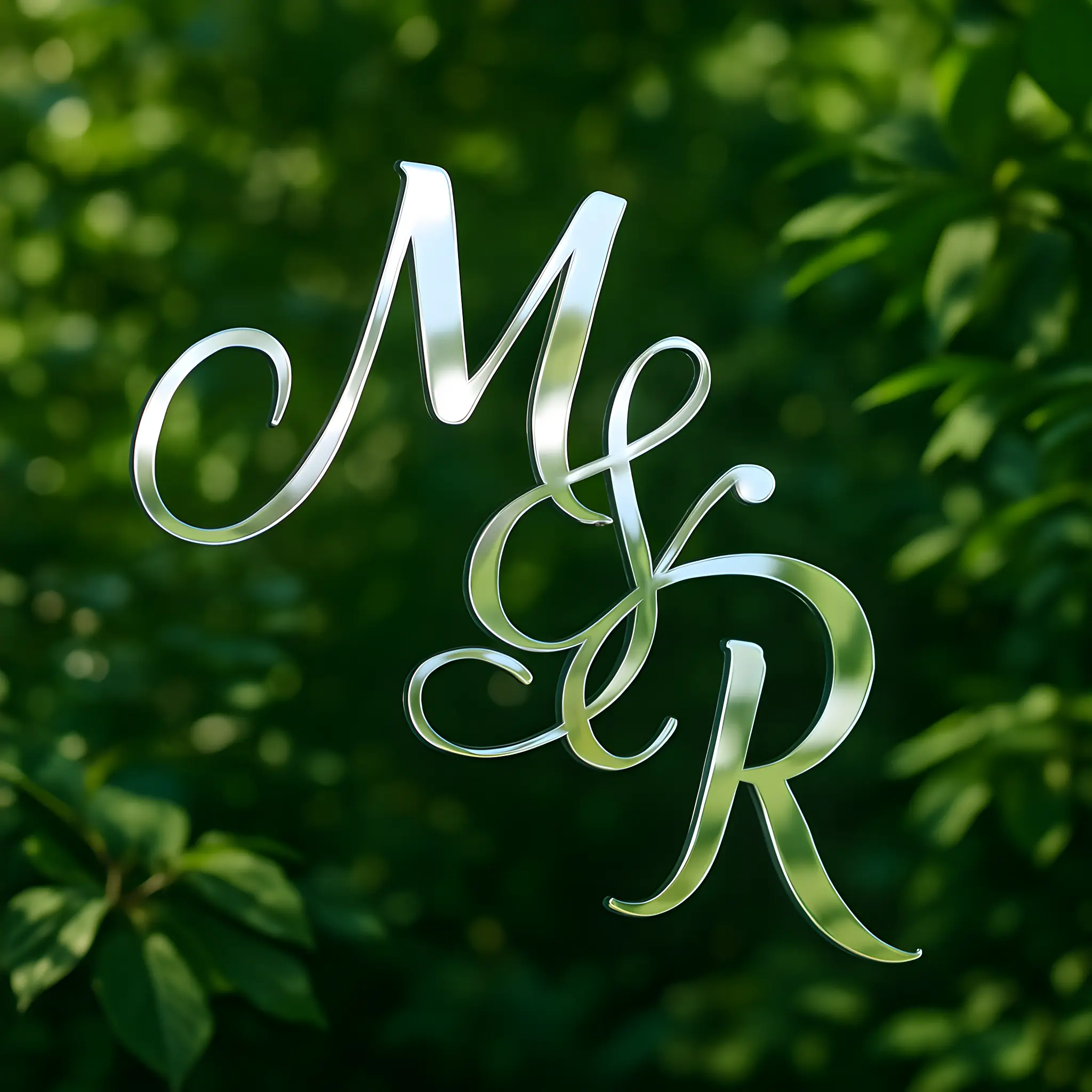 Personalized Gold Mirror Acrylic Wedding Initials Sign | Elegant Monogram Decor for Couples