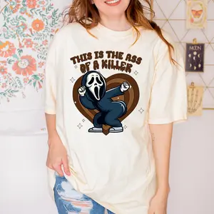 This Is The Ass Of A Killer Ghostface Shirt, Funny Booty Ghostface Halloween Shirt, Halloween Costume, Spooky Season Outfit - Trendy Casual Shirt For Halloween Party - Crewneck Shirt Womenswear T-Shirt Lady Women Streetwear Tshirt Top Underwear Comfort