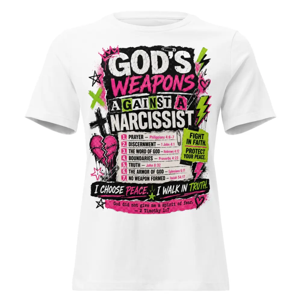 How I Survived a Narcissist Shirt Funny Relationship Recovery Tee for Women I Made It Out Shirt Funny Toxic Relationship Humor Tee for Women  God's Instructions Shirt - WomenswearChristian Boundaries Tee for Women, Faith Based Graphic T-Shirt
