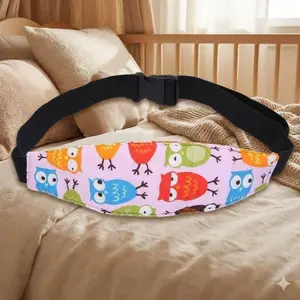 Adjustable Car Seat Head Support Pillow for Babies - Car Seat Attachment, Breathable Anti-Slip Neck Protector, Secure Belt System, Comfortable & Safe Infant Travel Pillow for Neck Support