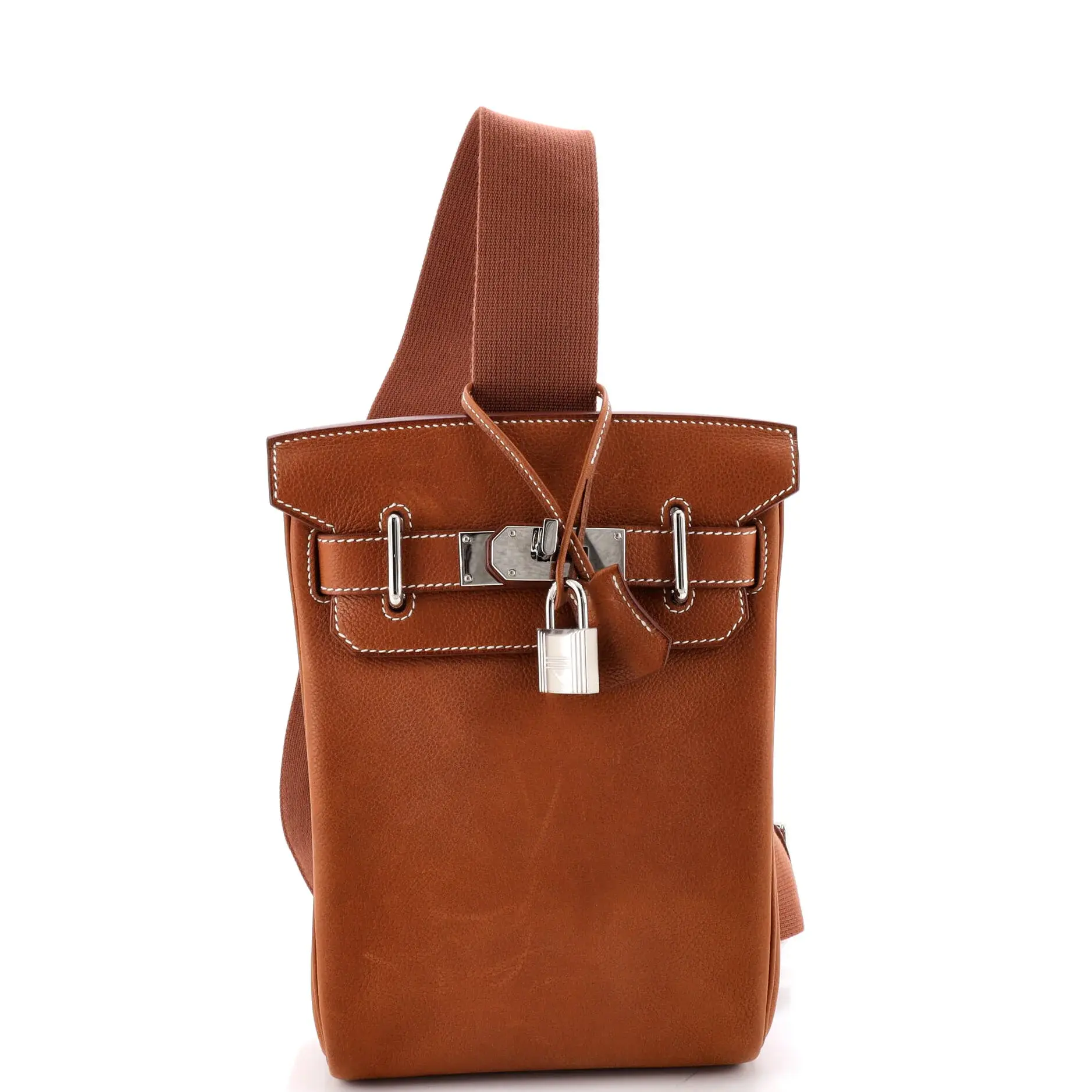 Pre-owned HERMÈS Leather Backpacks Hermes Hac a Dos Backpack Barenia Faubourg PM by Rebag