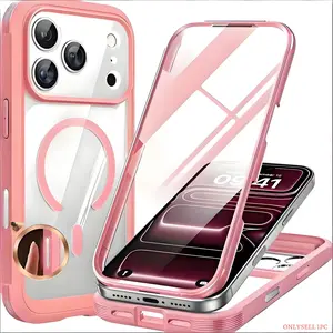 360° Rugged Durable Transparent Case for iPhone 17 Pro Max 16 15 Plus 14 13 12  Magsafe Military Shockproof Cover with HD Screen Protector TPU Clean Phone Bumper
