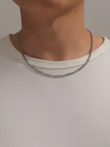 Men's Punk Style Minimalist Cuban Link Chain Necklace, Stainless Steel Jewelry for Party, Daily Clothing Decor for Boy, Modern Versatile Accessories, Minimalist Necklaces