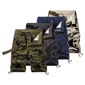 Camouflage print cargo shorts | Multiple pockets with practical design + adjustable waistband, suitable for tactical streetwear and outdoor activities