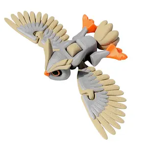 Cross-border 3D printed movable owl with flexible joints, popular animal model figurine toy decoration tk