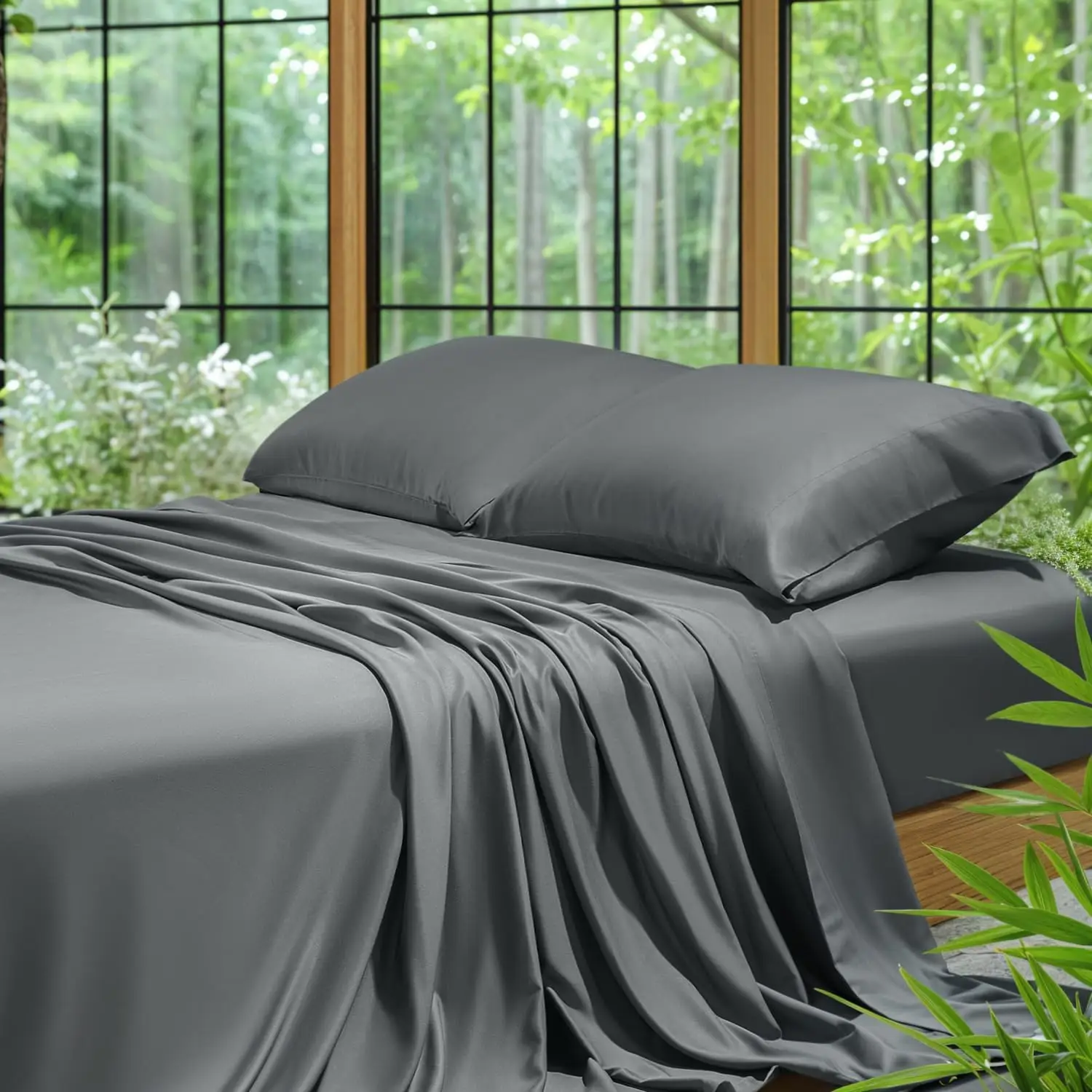 Sonoro Kate Pure Bamboo Bed Sheet Set - 4/6 Pieces Soft & Cooling, Organic Viscose Derived from Bamboo, 16 Inch Deep Pockets, Moisture Wicking