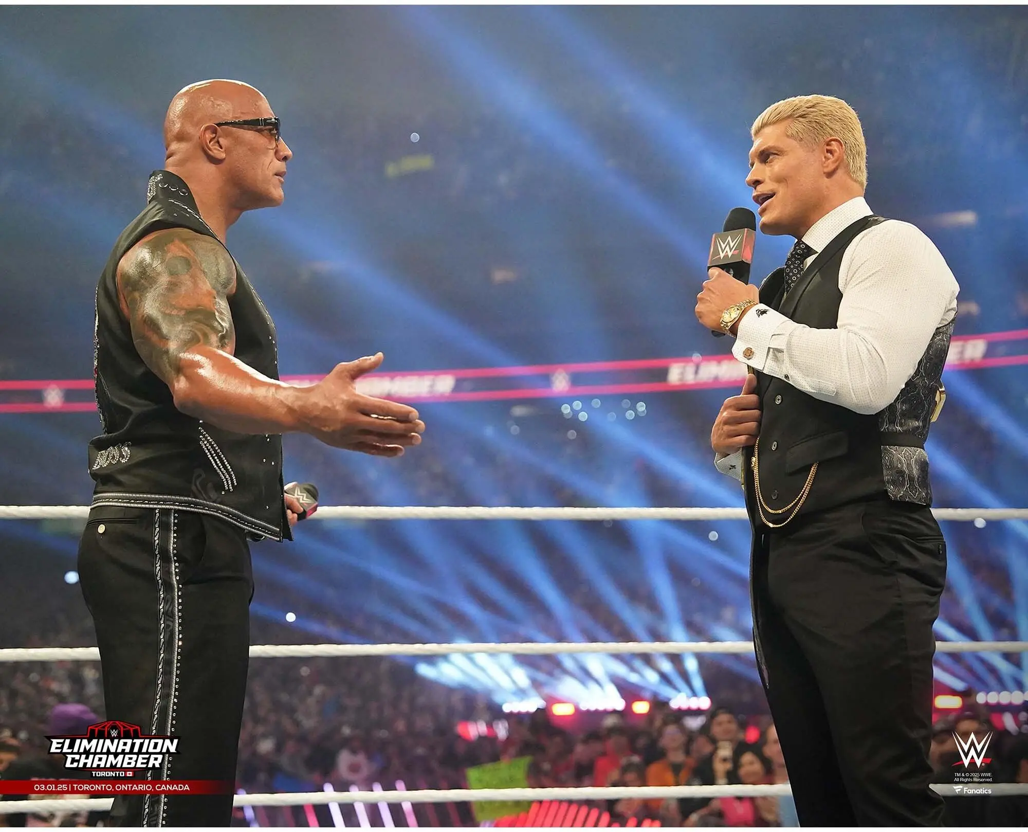 Cody Rhodes & The Rock WWE Unsigned In-Ring Entrance Photograph - Wrestling Memorabilia