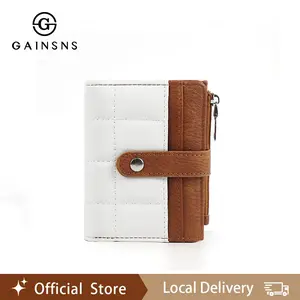 GAINSNS Women's Fashionable Design Short Wallet, Zipper Card Holder, Blocking Card Holder with ID Window, Simple All-match Bifold Wallet for Daily Life