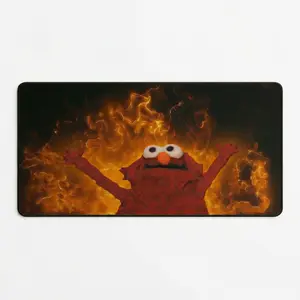 Hellmo Meme on Fire Large Desk Mat, Magic The Gathering Gaming Mouse Pad, Funny Office Accessory, Cool Gift