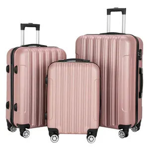3-piece luggage set with TSA lock and dual rotating wheels, expandable for large storage (20 inches+24 inches 28 inches), sturdy frame, non collapsing corners, higher safety