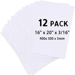 Foam Board 16x20 Inch, 3/16 Inch Thick, 12 Pack, White Foam Core Board, Strong & Rigid, Double-Sided Large Poster Board for Crafts, School Projects, Painting, Presentation & Display