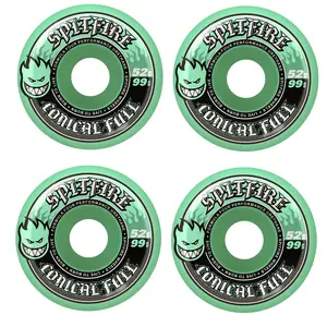 Spitfire Skateboard Wheels 52mm F4 99A Color Pack Conical Full Teal