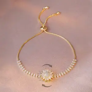 Spinning Sunflower Bracelet With Gift Box-ACalming and Relaxing Accessory for MothersDay Gift, Valentines Day Gifts, Galentines DayGifts, Birthdav Gifts Jewelry