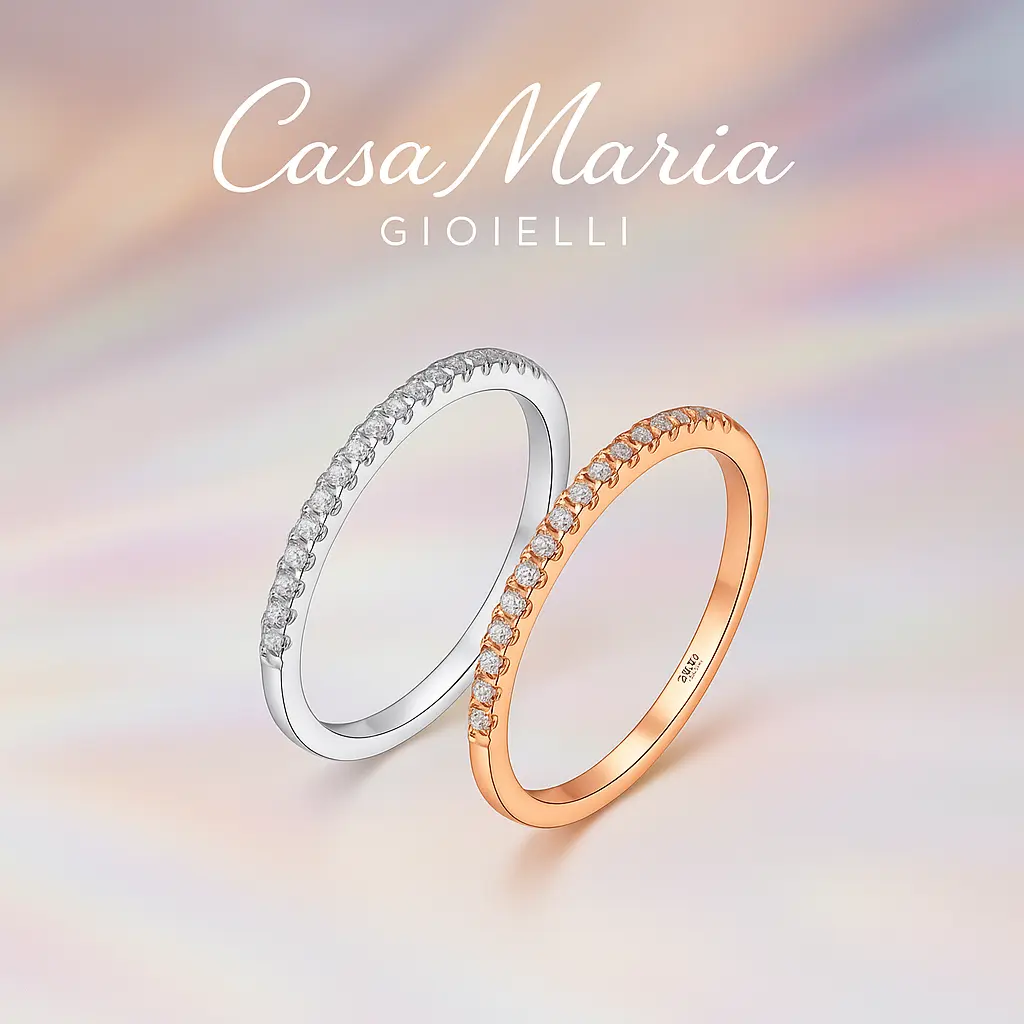 Stella Bianca Minimalist Ring - 925 Sterling Silver Geometric Cubic Zirconia Diamonds - 14K Gold Vermeil