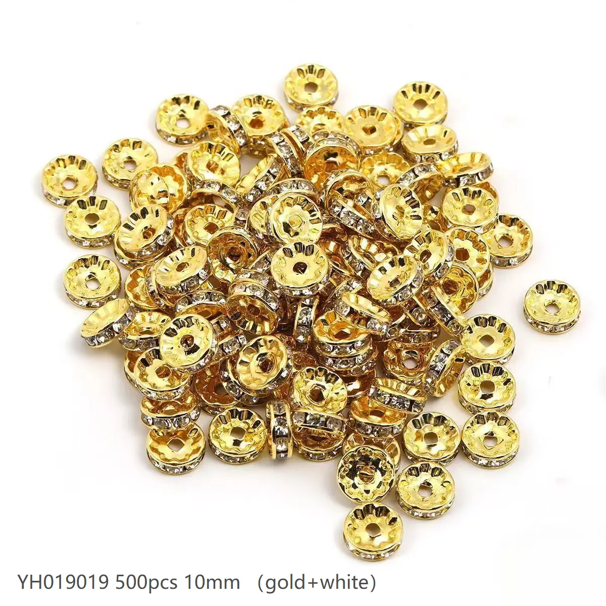 #19（10mm 500pcs) Gold/White YH019019