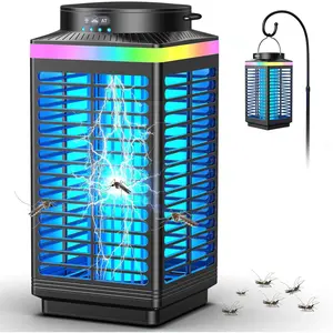 Bug Zapper Outdoor Cordless, 4200V Electric Mosquito Zapper with LED Blue Light, 3 in 1 Portable & Rechargeable Bug Zapper Outdoor Waterproof IP67, Wireless Hanging Fly Zapper