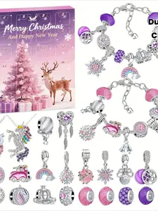 2025 Christmas Countdown Calendar Box Christmas 24 Days Advent Necklace Gift Box Suitable for Gifting and Family Gatherings