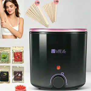 Viilife Hair Removal Kit, Waxing Set, Adjustable Temperature Wax Heater, 4 Flavors, 20 Wooden Sticks, Pain-Free Full Body Depilation, Gentle on Sensitive Skin