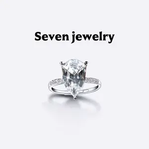 Shield-Cut Austrian Crystal Ring | Adjustable S925 Silver Ring with Luxury Plating