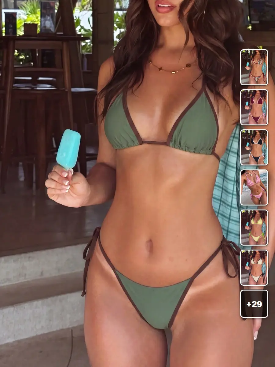 RUTMAN Halter tie bikini set sexy contrast color summer beach vacation RUTMAN Halter tie bikini set sexy contrast color summer beach vacation