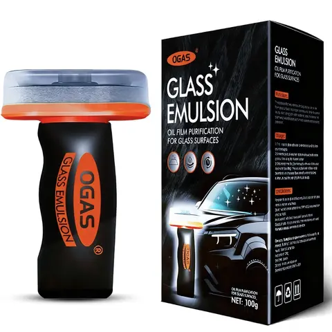Roll-On Car Oil Film Cleaner - Auto Detailing Products for Daily Maintenance, Easy-Remove Windshield & Window Glass Cleaner, Deep Film Dissolver, Smudge Mark Remover, Improves Clearer Windshield Visibility for Night Conditions
