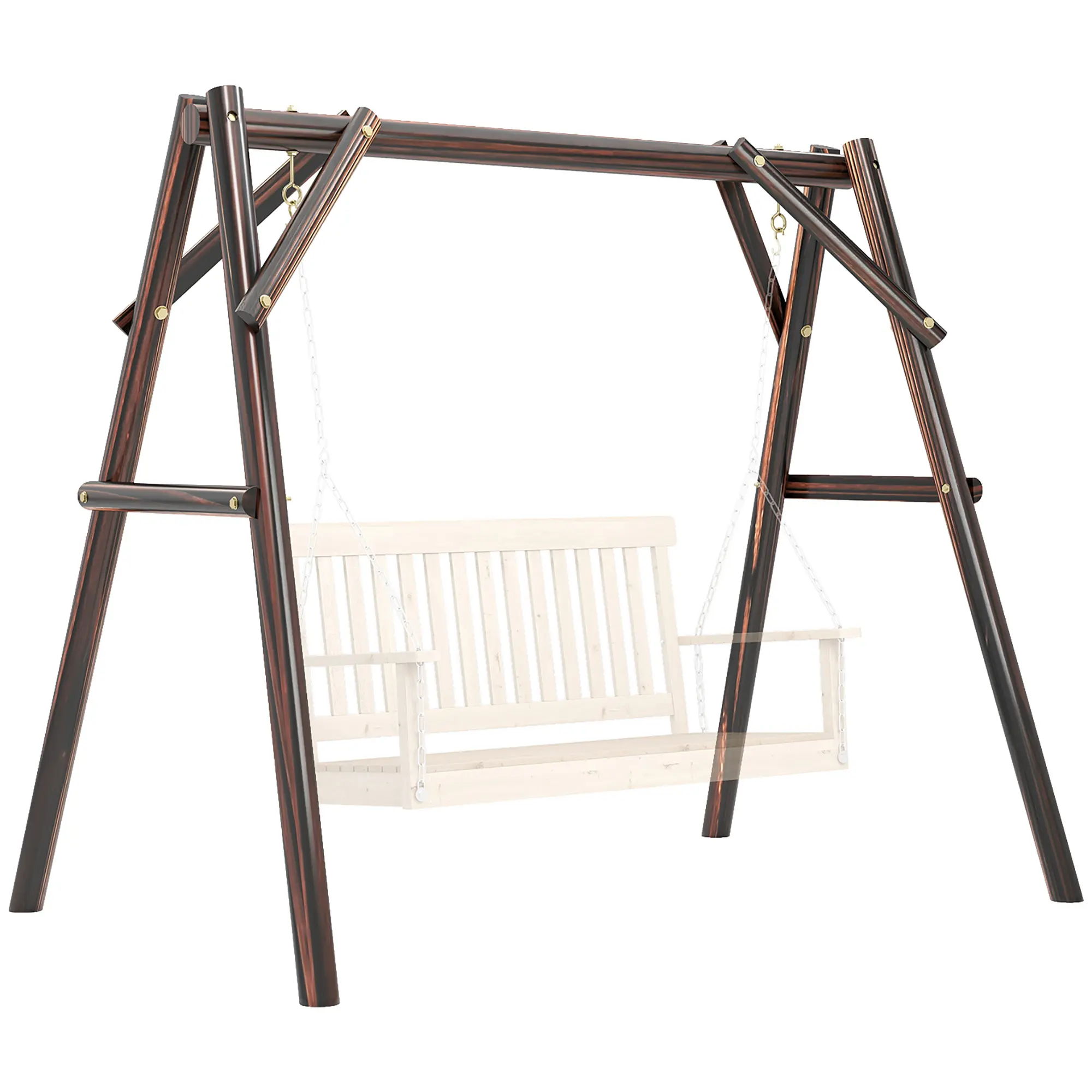 660 lbs Porch Swing Frame – A-Frame Hanging Chair Stand with 660 lbs Weight Capacity. Prevents Slipping or Tipping. Strong & Secure. For Backyard or Patio